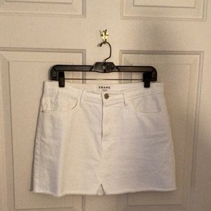 FRAME White Jean Skirt